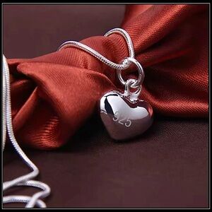 NEW 925 SILVER DAINTY HEART ROMANTIC  NECKLACE PENDANT
